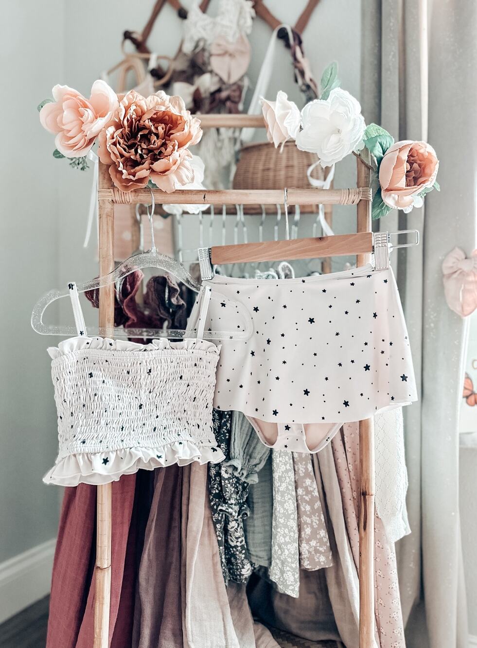 Kortni Jeane Starry Skies 2pc Bandeau + High Waisted Skirted Bottoms Swimsuit